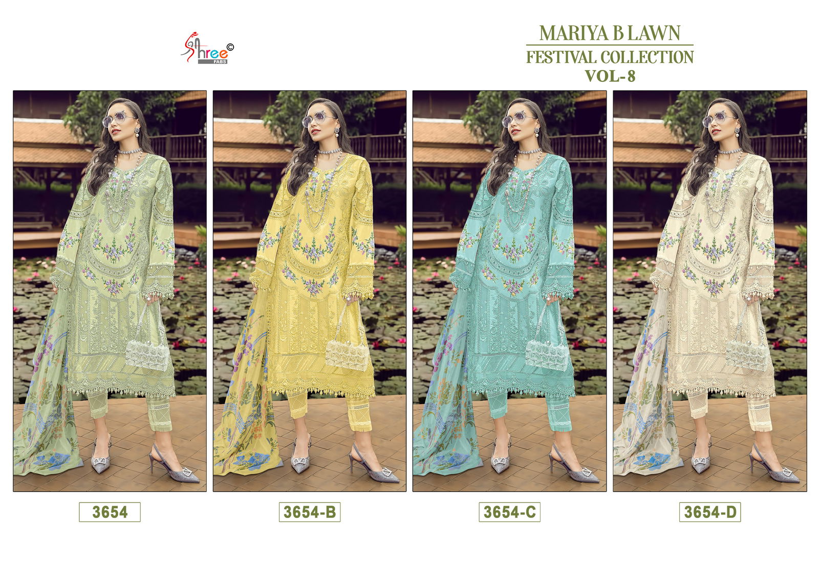 Mariya B Lawn Festival Collection Vol 8 By Shree Cotton Pakistani Suits Wholesalers In Delhi
